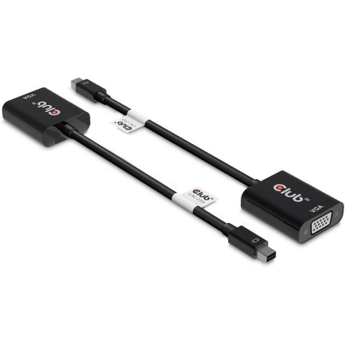 Club3D CAC-2113 Adaptador Mini DisplayPort a VGA Activo Macho/Hembra Negro 0.228m para 1920x1200 a 60Hz 1