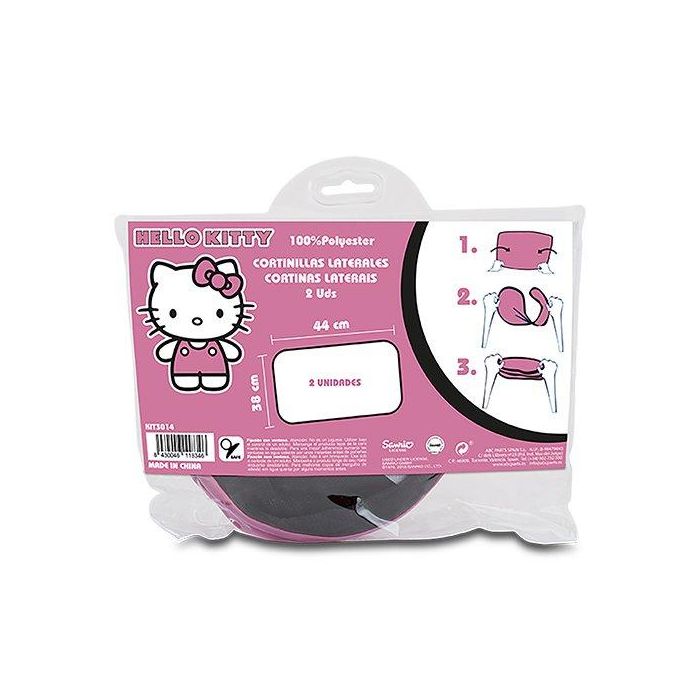 Hello Kitty Cs10 KIT3014 Cortinillas Universales Coche Juego 2 Unidades 38x44 cm Protección Solar Rayos UV Calor 2