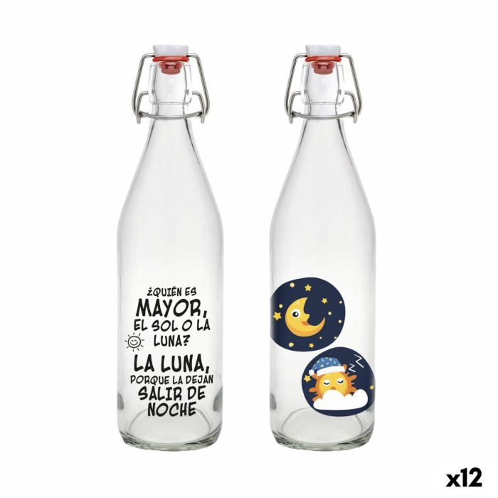 Botella de Cristal La Mediterránea Vidrio 1 L (12 Unidades) Botella de Cristal La Mediterránea Vidrio 1 L (12 Unidades)
