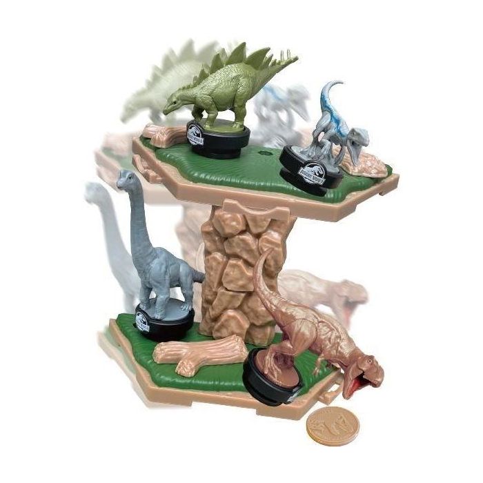 Epoch Jurassic World Island Quake - Juego de Equilibrio de Dinosaurios en Plataforma con Dados para Niños +4 años 4