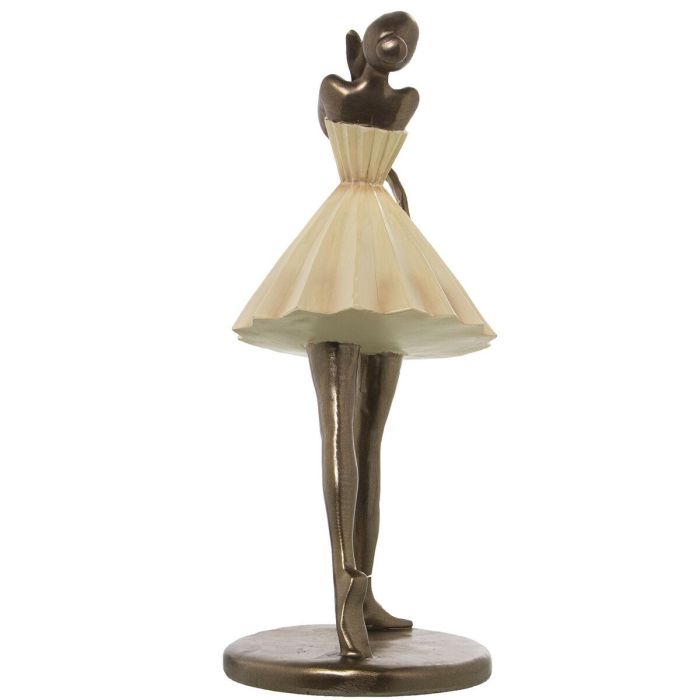 Figura Decorativa Alexandra House Living Beige Dorado Plástico Bailarina 13 x 17 x 30 cm 1