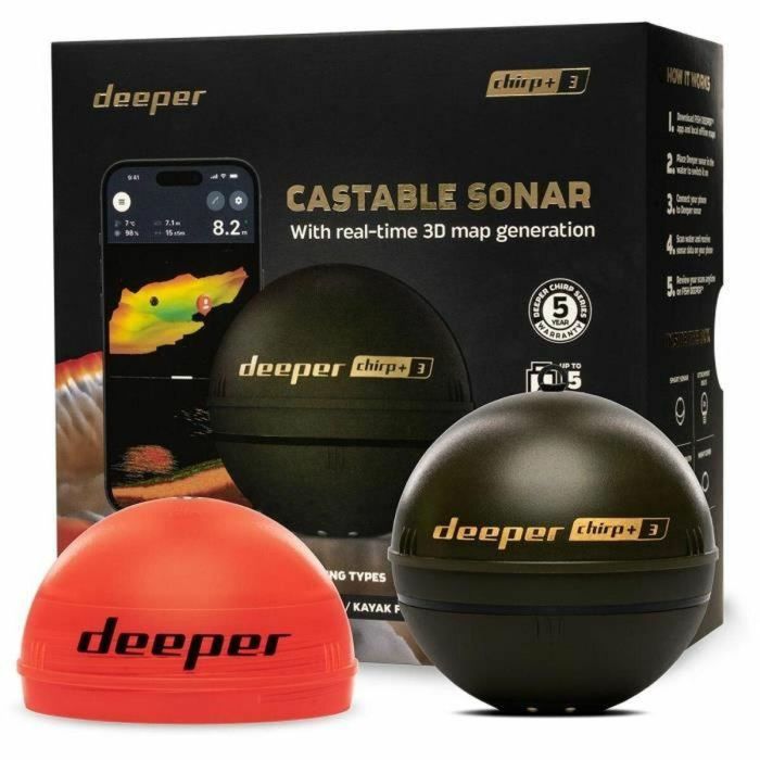 Deeper DEE4779032950992 Sonda de Pesca Inalámbrica con GPS y Creación de Mapas 3D Negra 5