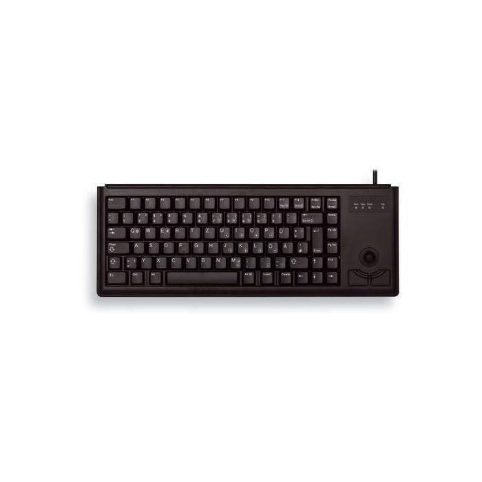 Cherry G84-4400 Teclado Compacto Alámbrico USB QWERTY US Negro Completo (100%) con Bola de Seguimiento