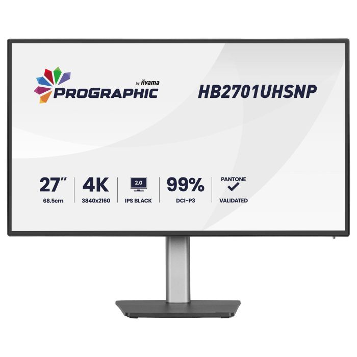 iiyama Monitor HB2701UHSNP-B1 27" 4K UHD IPS Black 4 ms HDR para Diseño Gráfico y Uso Profesional con USB-C (96W) y KVM 0 iiyama Monitor HB2701UHSNP-B1 27" 4K UHD IPS Black 4 ms HDR para Diseño Gráfico y Uso Profesional con USB-C (96W) y KVM 0