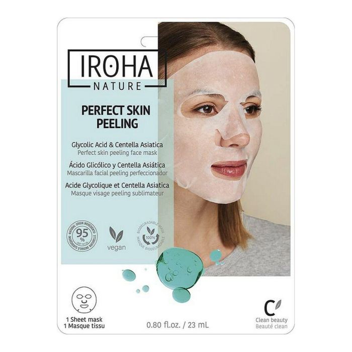 Iroha Mascarilla Facial Tisú Peeling Piel Perfecta Con Ácido Glicólico