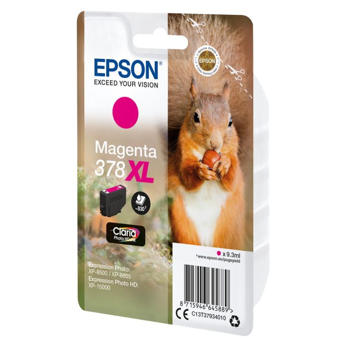 Epson Tinta Magenta Nº 378XL Claria Photo Hd para Impresoras XP-8500, XP-8505, XP-15000 1