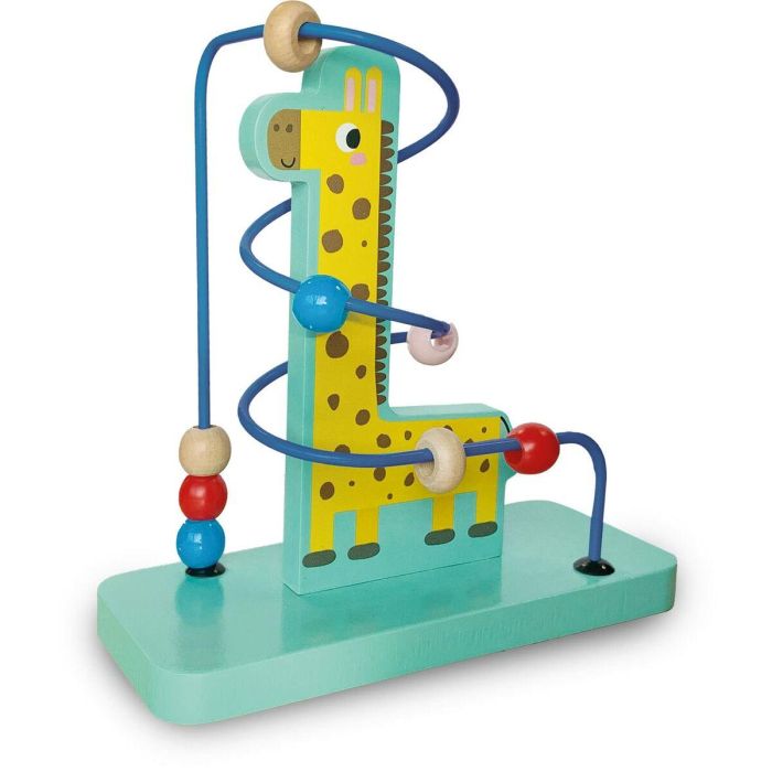 SES Creative Laberinto de Cuentas de Jirafa para Bebés, Juguete de Motricidad Fina Seguro, Desarrollo Habilidades Manuales y Colores 2