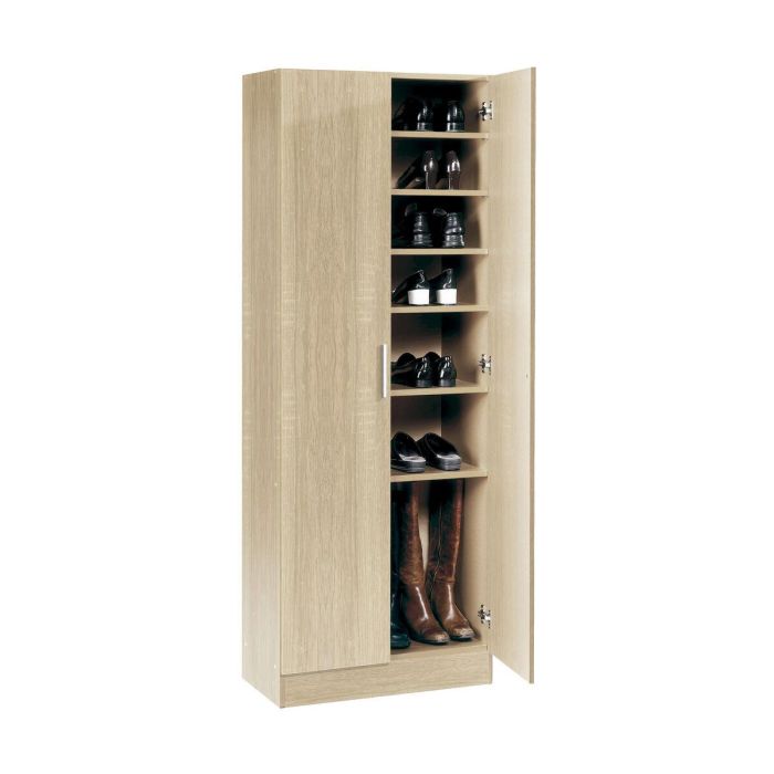 Armario zapatero Alexandra House Living Marrón claro 59 x 171 x 35 cm 2 puertas 7 Estantes