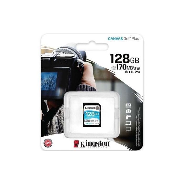 Tarjeta de Memoria Kingston CANVAS Canvas Go! Plus 128GB SD XC/ Clase 10/ 170MBs 2 Tarjeta de Memoria Kingston CANVAS Canvas Go! Plus 128GB SD XC/ Clase 10/ 170MBs 2