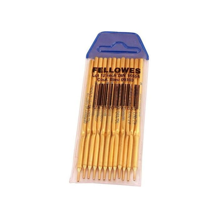 Pack 12 Recambios para Boligrafo Peana Azul Fellowes 0910301 Pack 12 Recambios para Boligrafo Peana Azul Fellowes 0910301