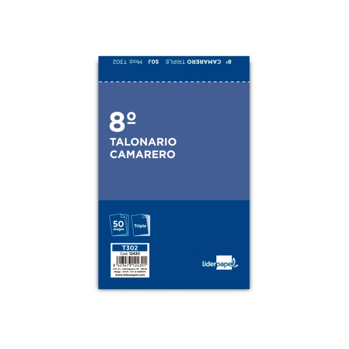 Liderpapel Talonario Camarero 8º Original 2 Copias T302 1