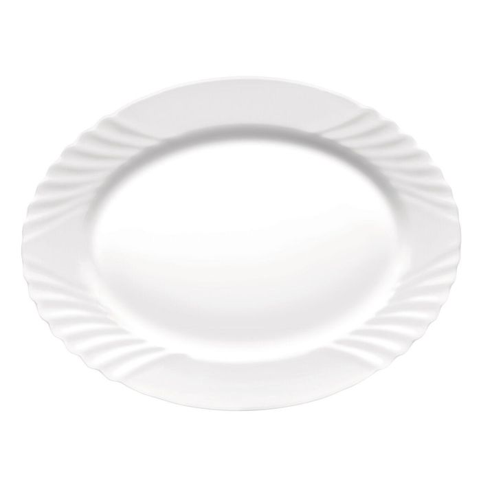 Fuente de Cocina Bormioli Rocco Ebro Ovalado Blanco Vidrio (36 cm) (12 Unidades) 2