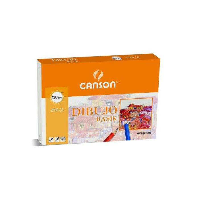Lamina Guarro-Canson Dibujo Basik 130G A4+ Recuadro (L341) (Set de 250)