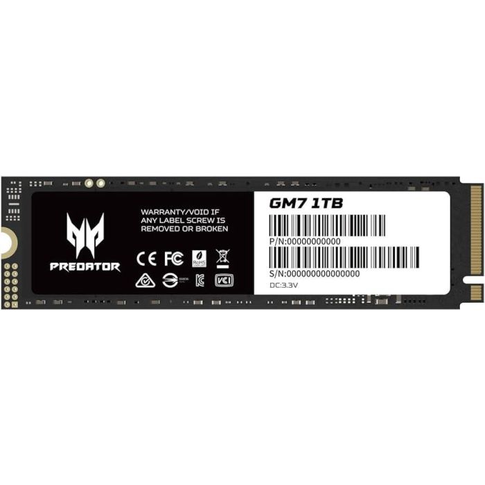 ACER Disco Duro Predator SSD GM7 M.2 NVMe PCIe Gen 4*4 1TB