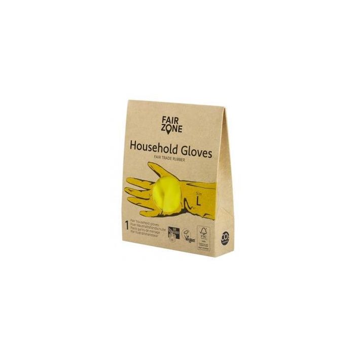 FAIR SQUARED Guantes de látex 100% natural Talla L - Certificado de Comercio Justo y Vegano para Limpieza del Hogar