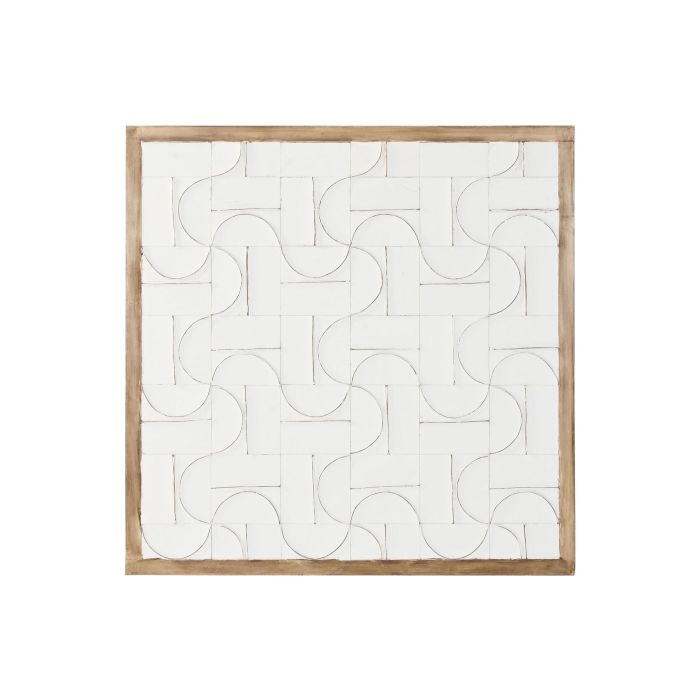 DKD Home Decor Decoración de Pared Estilo Moderno, Colores Blanco y Natural, Fabricado en Madera de Mango y MDF, Medidas 90 x 90 x 3 cm DKD Home Decor Decoración de Pared Estilo Moderno, Colores Blanco y Natural, Fabricado en Madera de Mango y MDF, Medidas 90 x 90 x 3 cm