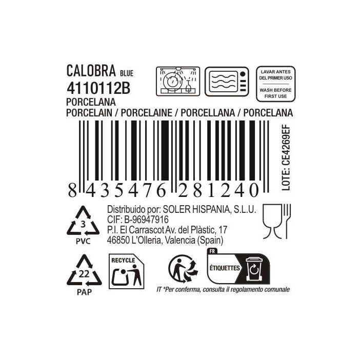 La Mediterranea Bol "Calobra" Azul Ø13.2x5 cm (24 Unidades) 6