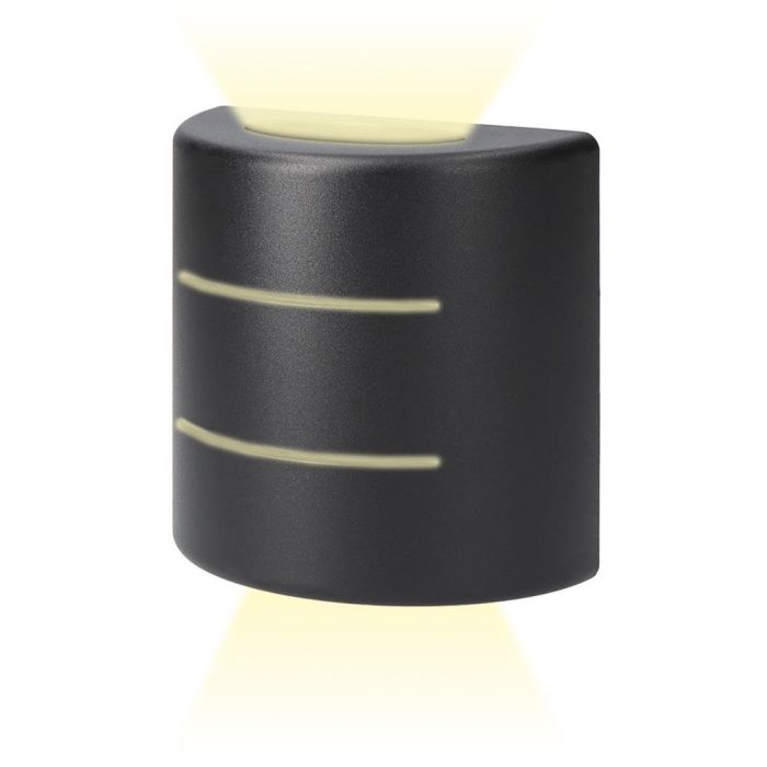 Edm Aplique LED Ovalado con Rayas 6W 516 lm 4000K Luz Día IP54 12x12x6cm 1