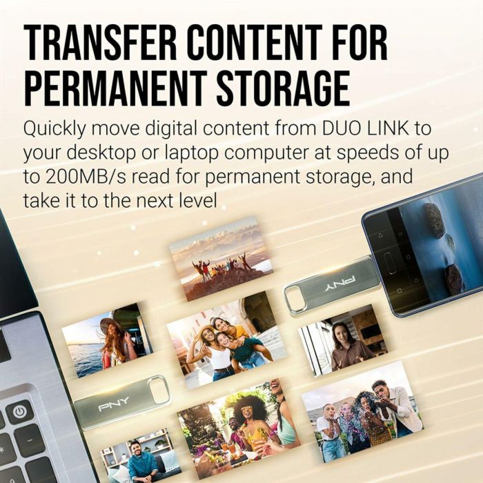 Memoria USB PNY PFDI64GDULINKTYCG Plateado Acero 64 GB 5