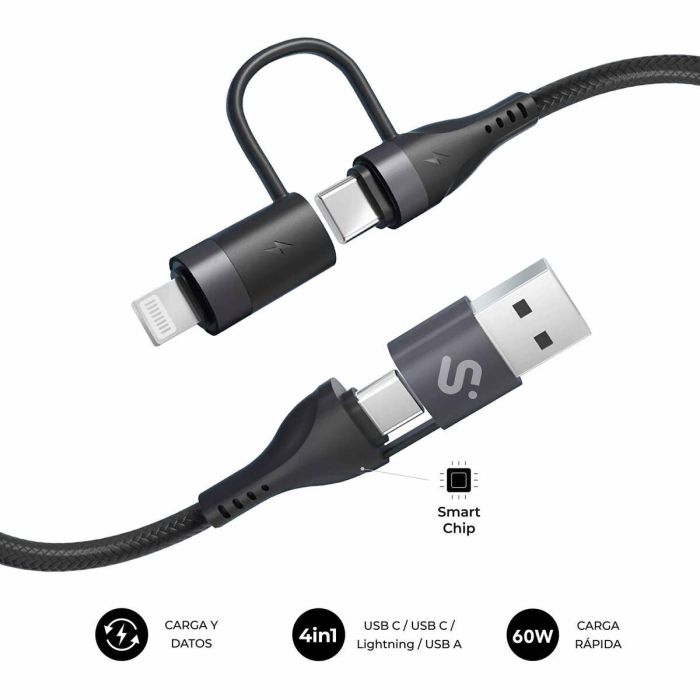 Cable HDMI Subblim SUBCAB-4IN101 Negro 1,2 m 2