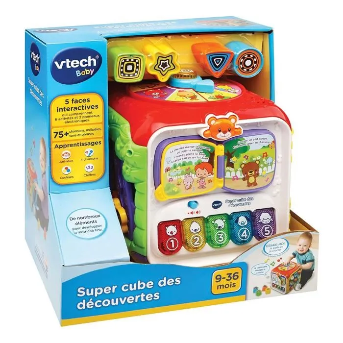 Vtech Cubo de Descubrimientos Interactivo Electrónico con 5 Lados de Juego para Bebés a Partir de 9 Meses 3 Vtech Cubo de Descubrimientos Interactivo Electrónico con 5 Lados de Juego para Bebés a Partir de 9 Meses 3