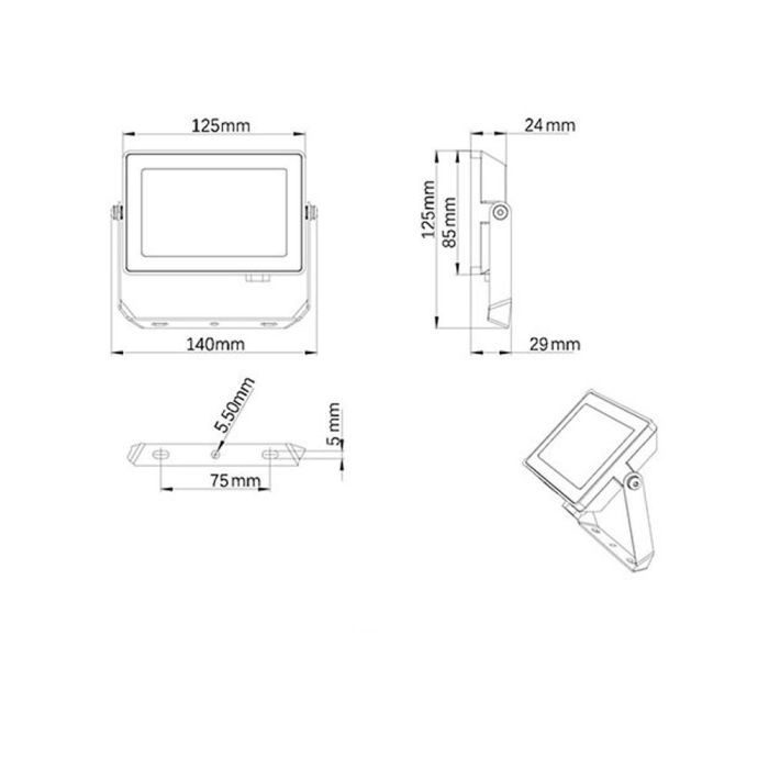 Proyector 20w 1900lm 6500k ip65 911401864284 philips 1