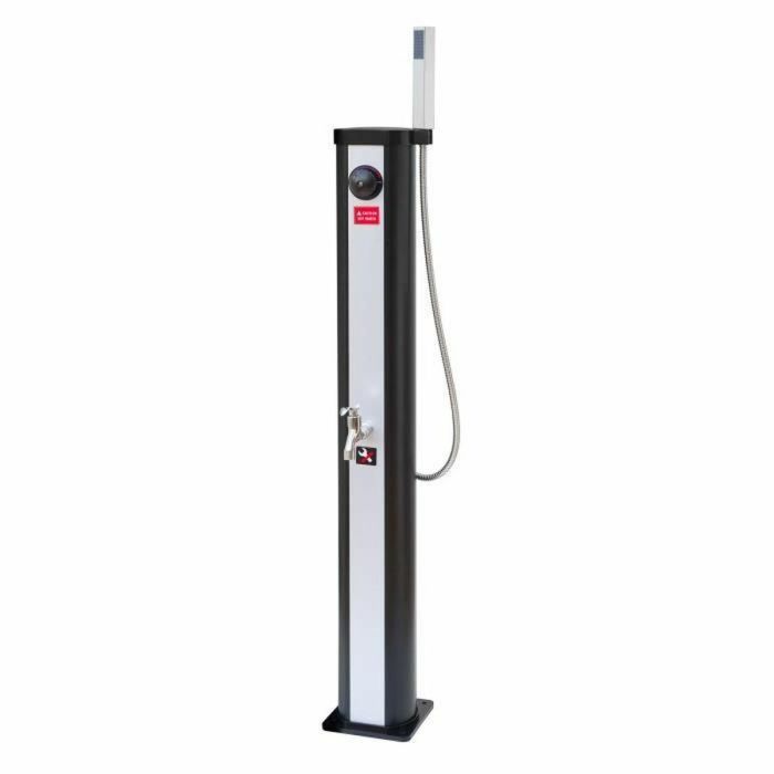 Ubbink 7505510 Ducha Solar Exterior Solaris Elite, Capacidad 18L, con Grifo Mezclador y Teleducha, Ø15xH118 cm Ubbink 7505510 Ducha Solar Exterior Solaris Elite, Capacidad 18L, con Grifo Mezclador y Teleducha, Ø15xH118 cm