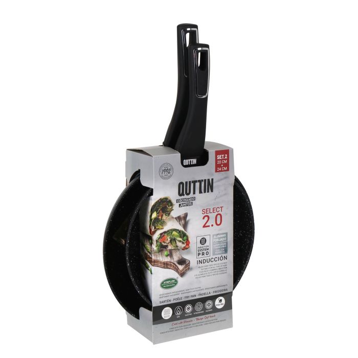 Set de 2 sartenes de aluminio forjado Quttin (4 Cajas) 5 Set de 2 sartenes de aluminio forjado Quttin (4 Cajas) 5