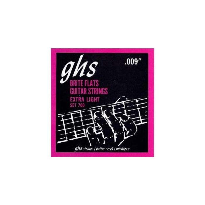 GHS Juego Cuerdas Eléctrica Briteflats Extra Light 9-42