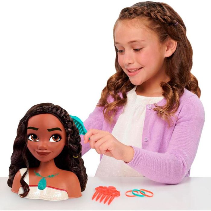 Just Play 87048 Busto de Peinado de Moana Disney Princess Juguete para Niñas +3 Años con Accesorios para Cabello 5