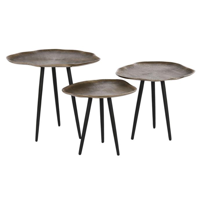 Mesita Auxiliar DKD Home Decor Dorado Negro 39 x 45 x 52 cm Set de 3 1 Mesita Auxiliar DKD Home Decor Dorado Negro 39 x 45 x 52 cm Set de 3 1