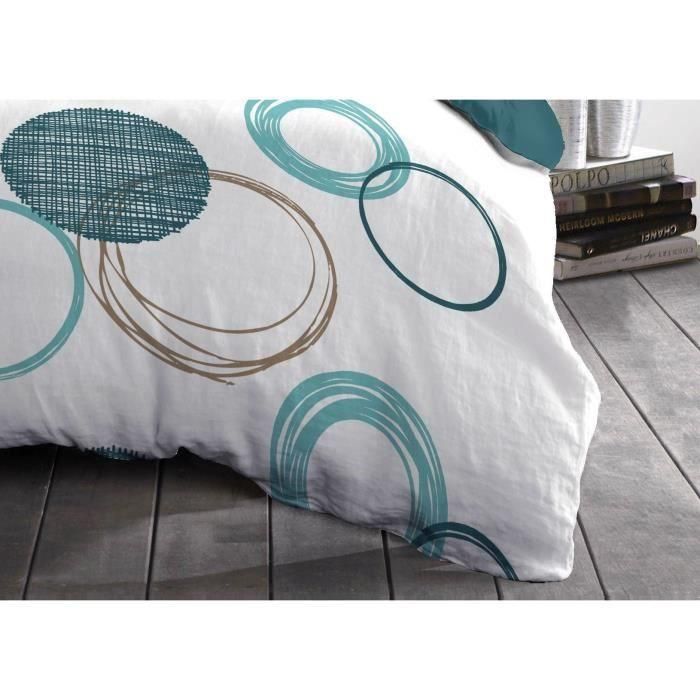 HOME LINGE PASSION Juego de edredón Audace - edredón 140 x 200 cm + 2 fundas de almohada 63x63 cm - Azul pato 1 HOME LINGE PASSION Juego de edredón Audace - edredón 140 x 200 cm + 2 fundas de almohada 63x63 cm - Azul pato 1