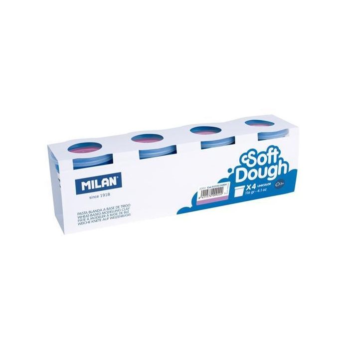 Milan Pasta Blanda Soft Dough Caja 4 Botes 116 gr Lila Milan Pasta Blanda Soft Dough Caja 4 Botes 116 gr Lila