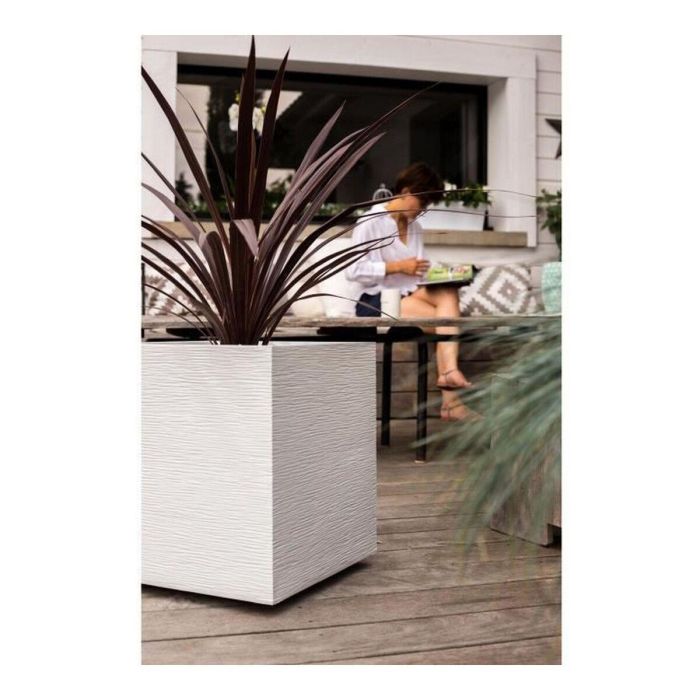 EDA Maceta cuadrada Graphit 39x39x43 cm, 35 L, Ceruse blanco, Anticongelante, Anti-UV, Interior/Exterior 2 EDA Maceta cuadrada Graphit 39x39x43 cm, 35 L, Ceruse blanco, Anticongelante, Anti-UV, Interior/Exterior 2