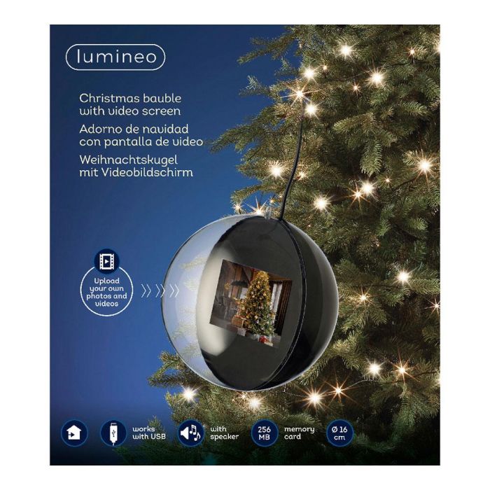 Lumineo Adorno de Navidad con Pantalla de Video Ø15cm - Personaliza con tus Imágenes y Vídeos 2 Lumineo Adorno de Navidad con Pantalla de Video Ø15cm - Personaliza con tus Imágenes y Vídeos 2