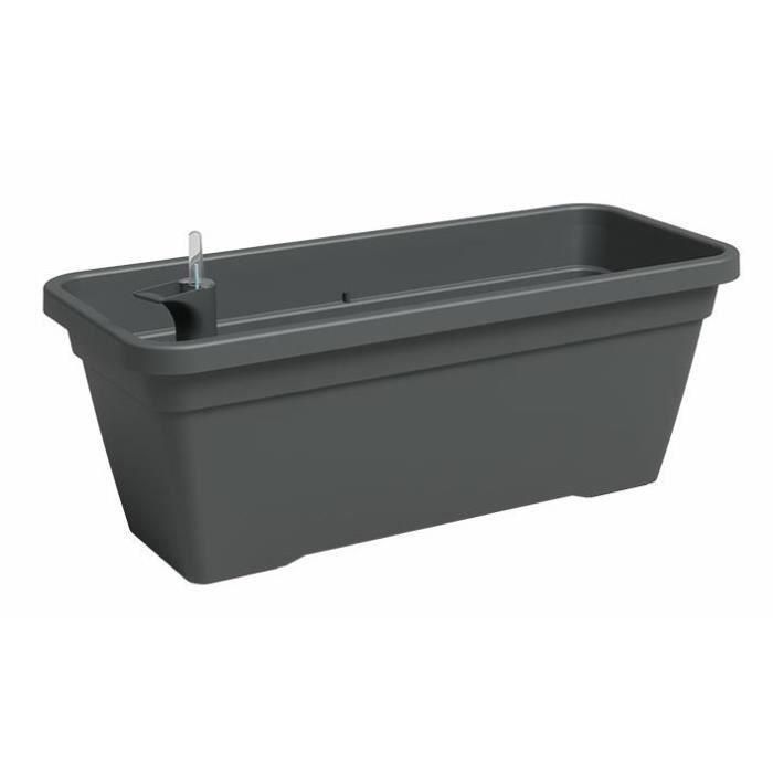 Jardinera - Plástico - Antracita - Rectangular - L57,9 x P24,3 x H22cm - ARTEVASI Jardinera - Plástico - Antracita - Rectangular - L57,9 x P24,3 x H22cm - ARTEVASI