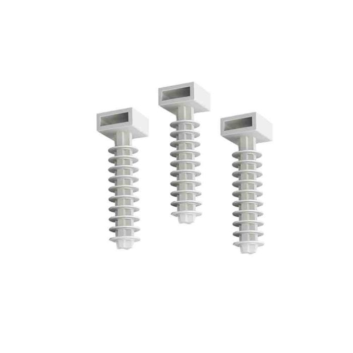 Edm Taco para brida nº6 blanco 100 unid. - Plástico, cabeza 12.7x7.3mm, taco 23mm, largo total 32mm