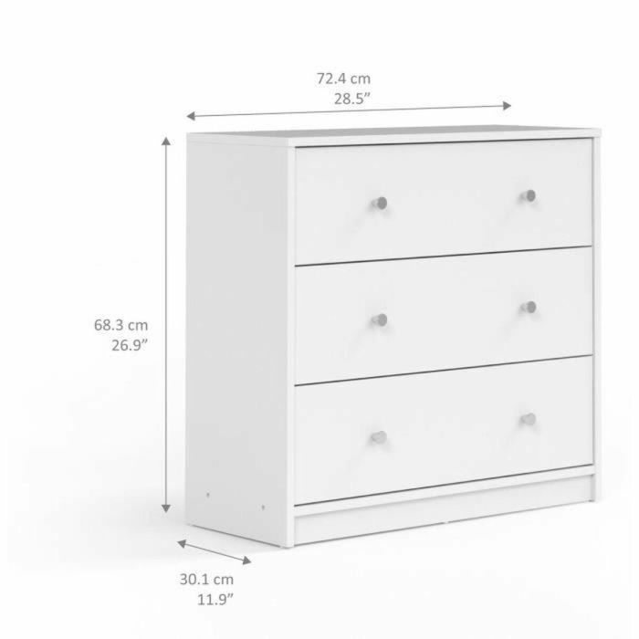 FINLANDEK FIN7033249 Cómoda de Dormitorio TYYLIKÄS, Estilo Contemporáneo, Acabado Blanco - 72 cm de Largo 2 FINLANDEK FIN7033249 Cómoda de Dormitorio TYYLIKÄS, Estilo Contemporáneo, Acabado Blanco - 72 cm de Largo 2
