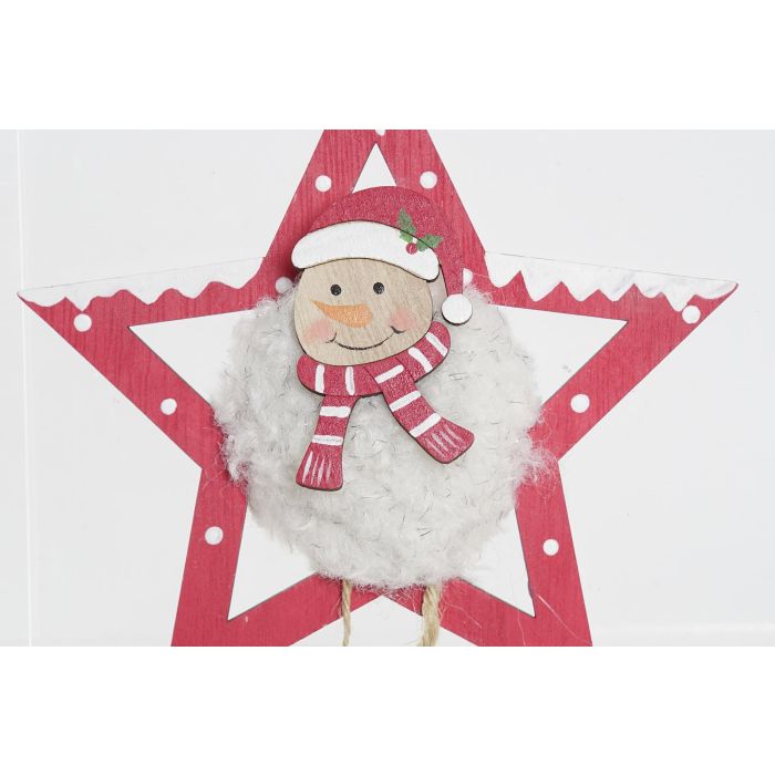 Decoracion Colgante Navidad Tradicional DKD Home Decor Rojo Blanco 2 x 14 x 14.5 cm (12 Unidades) 2