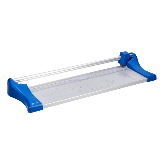 Q-connect Cizalla Metálica de Rodillo de 32 cm con Base de Aluminio para Cortes Precisos 3