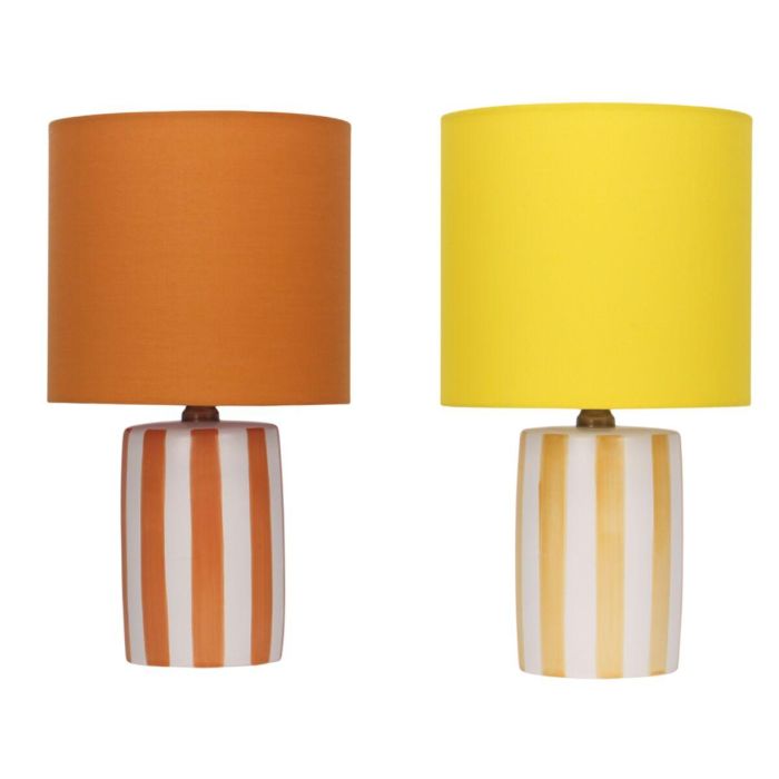 DKD Home Decor Lámpara de Sobremesa Moderna 20x34x20cm, Cerámica y Poliéster, Naranja Amarillo, E27, 50W (2 Unidades) 0 DKD Home Decor Lámpara de Sobremesa Moderna 20x34x20cm, Cerámica y Poliéster, Naranja Amarillo, E27, 50W (2 Unidades) 0