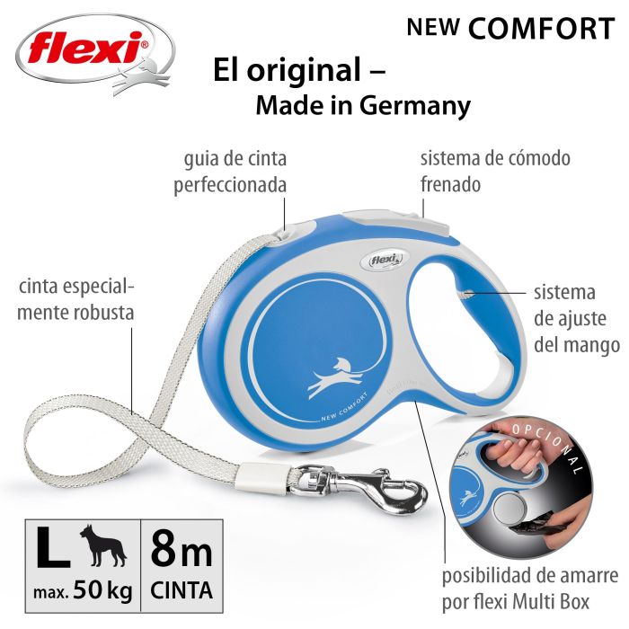 Correa Flexi New Comfort L Cinta 8M Azul