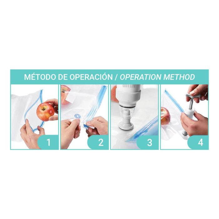 Bomba de vacío para bolsas de alimentos Quttin (24 Unidades) 6 Bomba de vacío para bolsas de alimentos Quttin (24 Unidades) 6