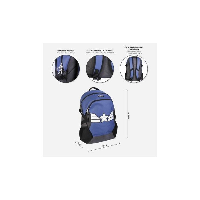 Mochila Escolar Marvel Azul (33 x 48,5 x 18 cm) 4 Mochila Escolar Marvel Azul (33 x 48,5 x 18 cm) 4