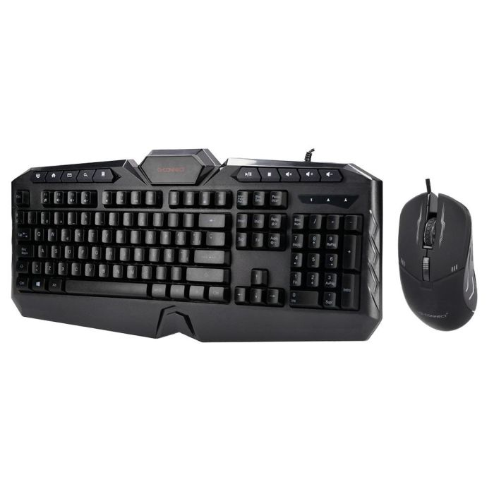 Set Teclado Y Raton Q-Connect Gaming Con Cable E Iluminacion Led Color Negro 1