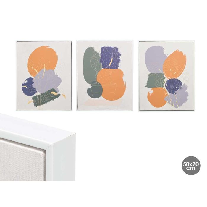 Cuadro Lienzo Giftdecor Marco Blanco Circulos 40x70 cm - Azul, Blanco, Gris, Naranja (3 Unidades) Cuadro Lienzo Giftdecor Marco Blanco Circulos 40x70 cm - Azul, Blanco, Gris, Naranja (3 Unidades)