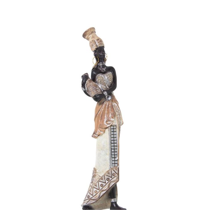 Figura Decorativa Alexandra House Living Blanco Dorado Acrílico Plástico Melamina Africana