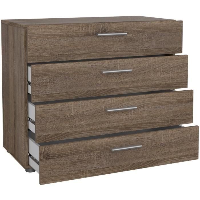 TYHJA Cómoda de 4 cajones - Chene Truffe - L 70 x P 40 x H 75 cm 3 TYHJA Cómoda de 4 cajones - Chene Truffe - L 70 x P 40 x H 75 cm 3
