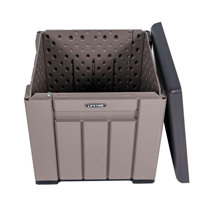 Cubo almacenamiento gris con puertas y techo abatibles lifetime 51,2x51,2x50,8 cm Cubo almacenamiento gris con puertas y techo abatibles lifetime 51,2x51,2x50,8 cm