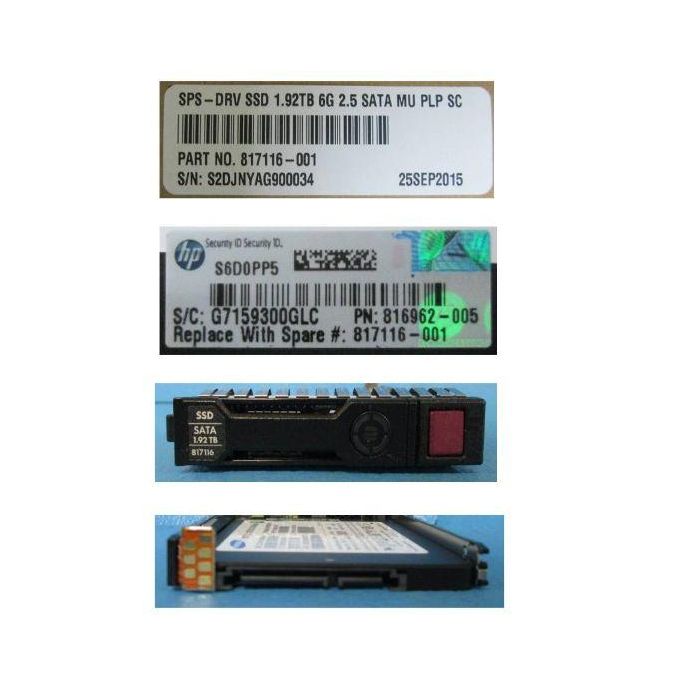 Hewlett Packard Enterprise 1.92TB, 2.5", Serial ATA III, 6 Gbit/s 1